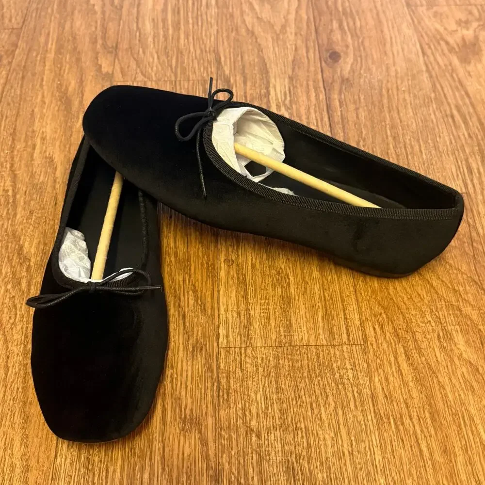Everlane The Day Ballet Flat in Black Velvet Size 9.5